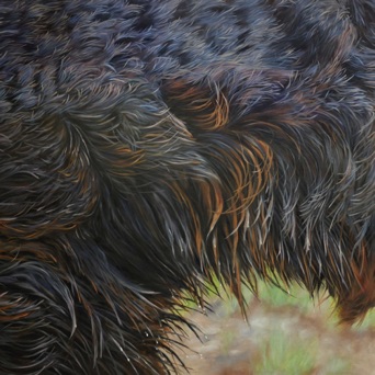 Hommage à Kiki the legendary wild boar of Claviers, Oil on Canvas, 2 x 2 m, 2020